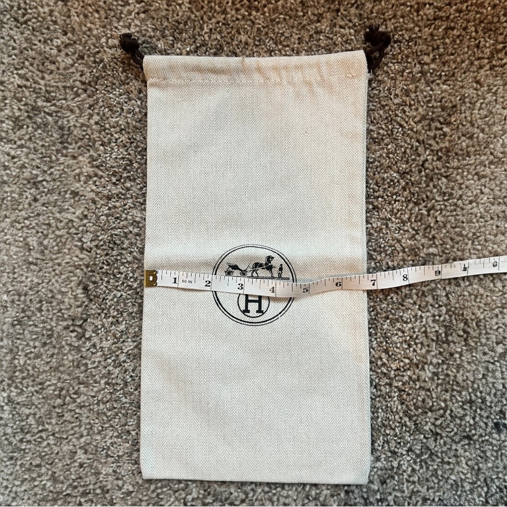 Authentic Hermes Paris Herringbone Dust Bags Set of 2 Drawstring Storage Pouches - Picture 6 of 9